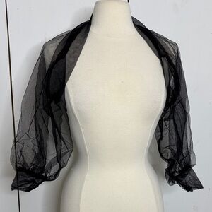 Lanting black mesh bolero shrug one size
